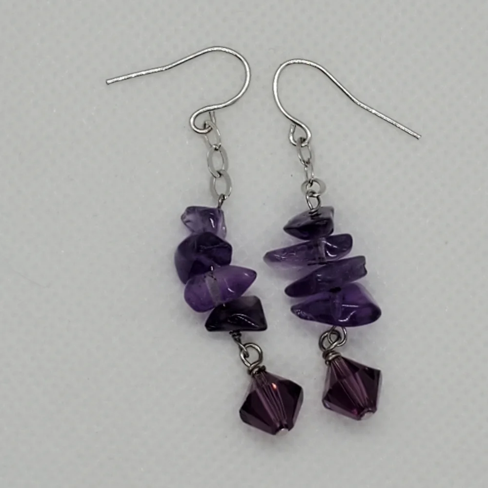 Amethyst Chip Earrings